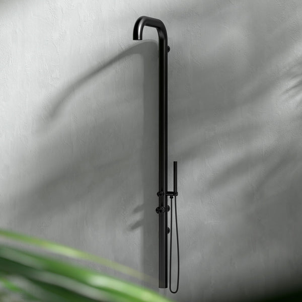 sconto Doccia da Giardino in Acciaio Inox Montaggio a Parete Sined Chia Nero