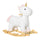 Einhorn-Schaukelpferd für Kinder aus Holz und weißem Einhorn-Plüsch