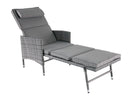 Lettino Prendisole Multiposizione da Giardino 149/186x67x98/63 cm in Rattan Sintetico Grigio Talpa
