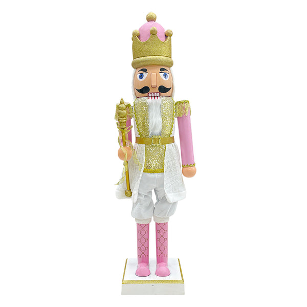 Weihnachtssoldat Nussknacker H80 cm Rosa und Gold acquista