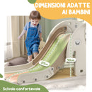 Scivolo da Interno con Canestro Design Elefante 163x57x75 cm Bianco Crema 