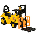Trattore Muletto Cavalcabile per Bambini  86x27,5x47,5 cm con Portaoggetti Giallo e Nero