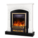 Camino Elettrico da Pavimento 97,5x90x25 cm Effetto Fiamma 2000W Casanova & Meridian Bianco/nero