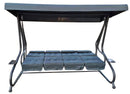 Dondolo 4 Posti da Giardino 230x120x170 cm Schienale Reclinabile per Funzione Letto Grigio