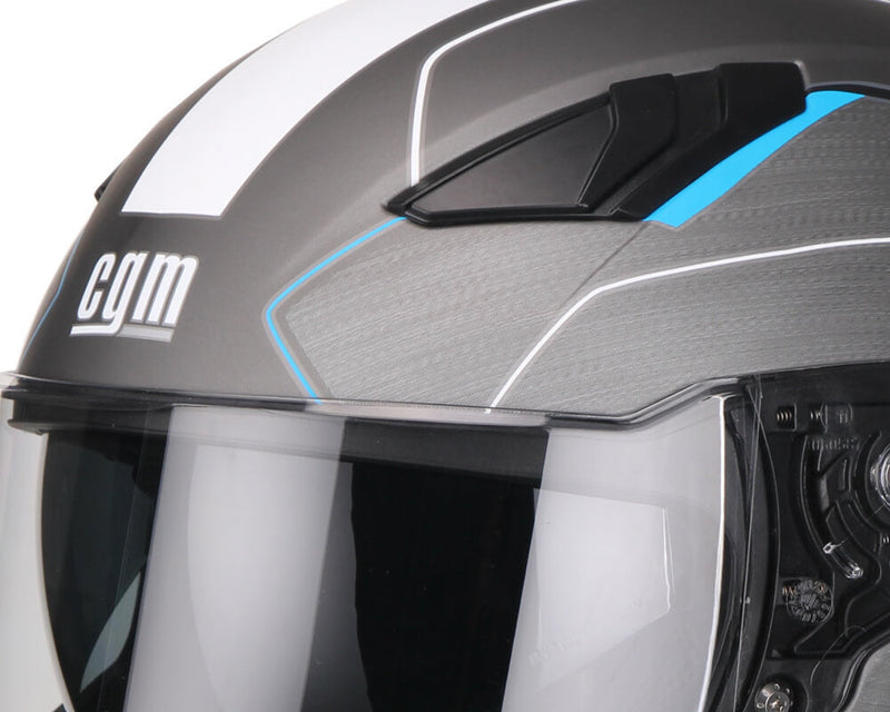 Casco Integrale per Scooter Visiera Lunga CGM Silverstone 317G Azzurro Opaco Varie Misure