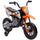 Moto Elettrica per Bambini 3-6 Anni 107x56x70 cm Batteria 12V e Rotelle Rimovibili Arancione