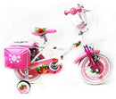 Bicicletta per Bambina 14" 2 Freni con Cestino e Borse Laterali Bianca