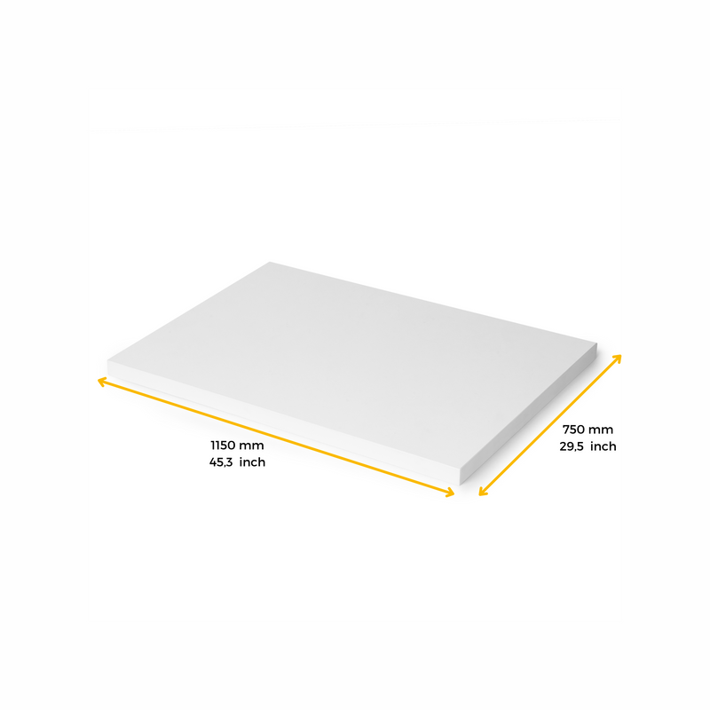 Piano D’Appoggio per Tavoli 1150x750 mm in Legno Emuca Bianco