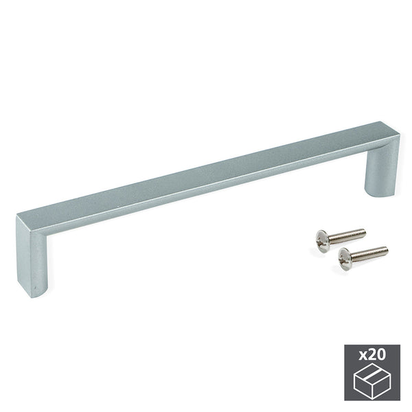 Emuca Möbelgriffe Achsabstand 160 mm Metallic Grau Zamak 20 Stück sconto