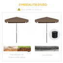 Ombrellone da Giardino 2x2 m Palo Ø28 mm in Matallo e Poliestere Marrone