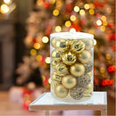 Set 34 Palle di Natale Sfere Palline Natalizie 8 cm Oro Decorazioni Albero