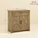 Credenza da Cucina Stile Country 80x39,7x80cm con Armadietto a 2 Ante e Cassetto in MDF Color Legno      
