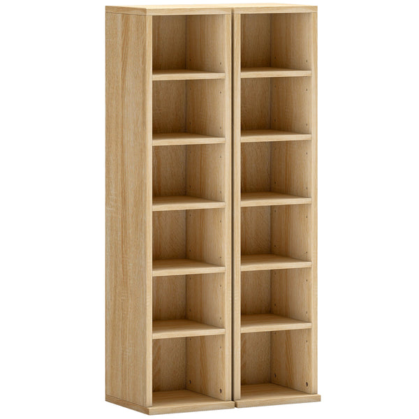 prezzo Set 2 Librerie 21x22,5x88,5 cm Mobili Porta CD con Ripiani Regolabili per 204 CD in Legno Rovere