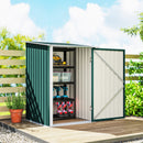 Casetta Box da Giardino Porta Attrezzi 100x104x160 cm con Porta a Battente in Acciaio Galvanizzato Verde      