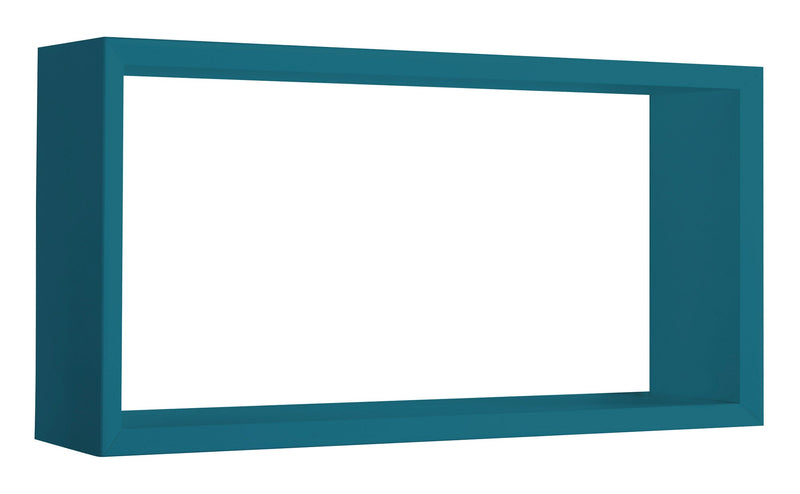 Mensola Cubo da Parete 70x35x15,5 cm in Fibra di Legno Artù Blu Atollo