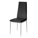 Set 4 Sedie 41x41x96 cm in Similpelle da Interno Nere