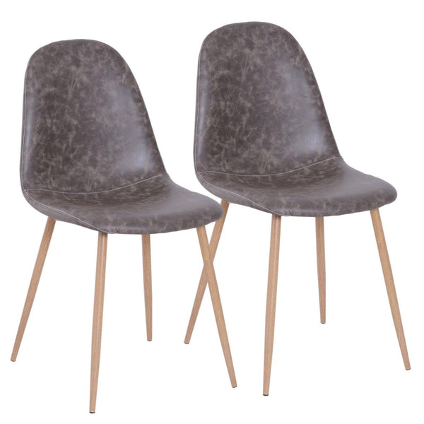 sconto Set aus 2 Esszimmerstühlen in modernem Design aus Kunstleder mit grauen Metallbeinen