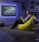 Poltrona a Sacco Pouf in Similpelle Verde Acido Avalli