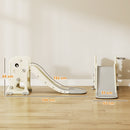 Scivolo per Bambini Pieghevole 146x52x65 cm con Canestro e Palla in PP e HDPE Grigio e Crema  