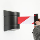 Tendinastro da Parete 10 m con Clip di Chiusura Nastro Bianco/Rosso