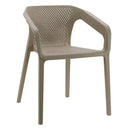 Set 4 Sedie da Giardino Impilabili 54x74x57 cm in Polipropilene Siena Tortora