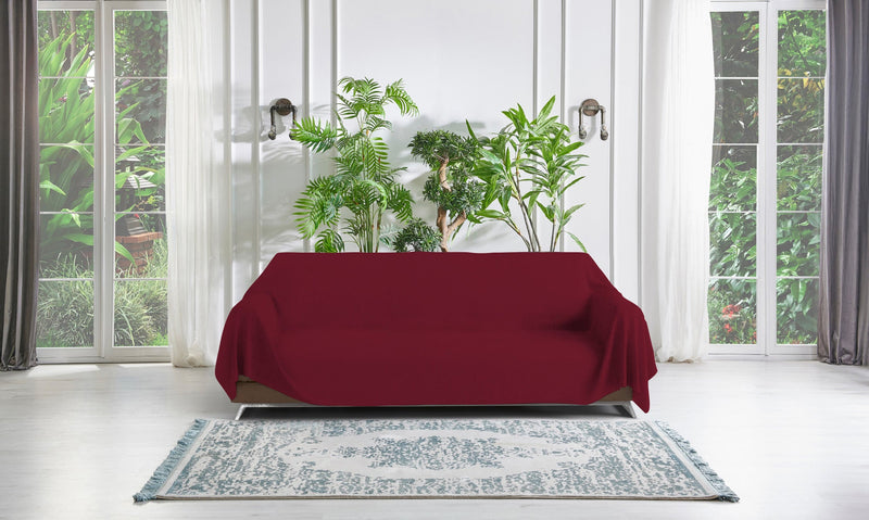 Telo Arredo Coprittutto Copridivano in Cotone Bordeaux