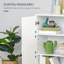 Mobile Bagno Moderno 60x30x80 cm con 2 Ante e Maniglie Argentate in MDF Bianco      