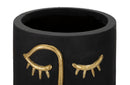 Vaso Tribal 21x45x21 cm in Poliresina Nero/Oro