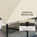 Copertura per Gazebo Pergola 298x298 cm con 8 Fori di Drenaggio in Tessuto Oxford 600D Bianco Crema  