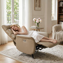 Poltrona Relax Elettrica Reclinabile a 160° 69,5x84x107,5 cm Girevole con Poggiapiedi e Presa USB in Pelle PU Marrone      