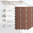 Pavimentazione da Esterno Incastrabile 11 Mattonelle 30x30x2.2 cm Marrone a Righe 