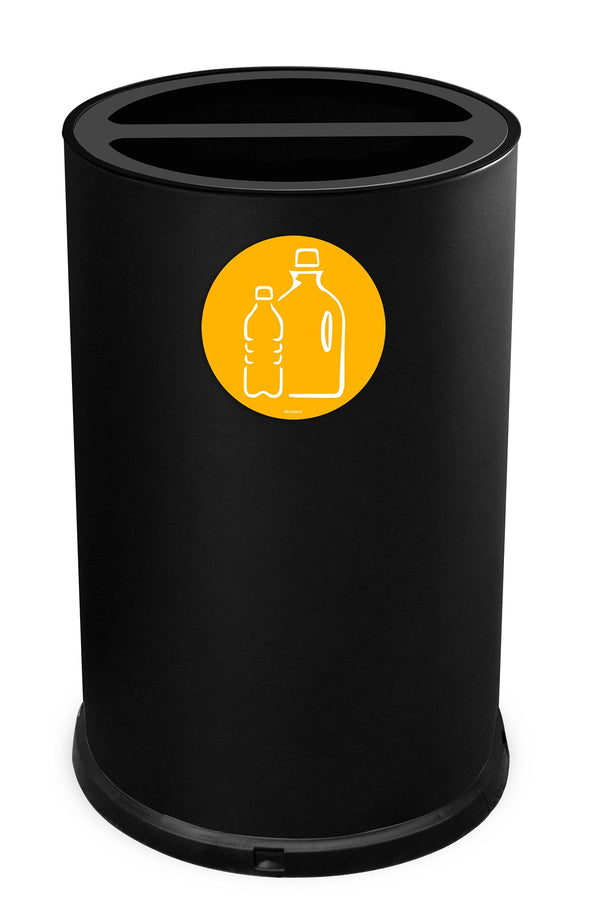 Pattumiera Per Raccolta Differenziata Ø45xh72 cm In Acciaio Verniciato 2 Scomparti Nero online