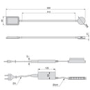 Applique Led Kuma Quadrato Braccio Flessibile Sensore Touch Luce Bianca Plastica Nero 2 Pezzi Emuca