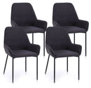 Set 4 Sedie 54x53x89 cm in Similpelle Grigio Scuro