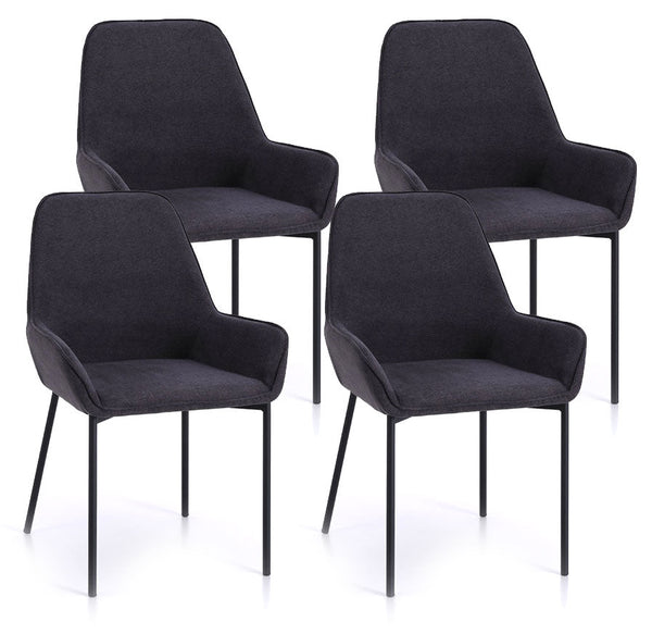 Set mit 4 Stühlen 54 x 53 x 89 cm in dunkelgrauem Kunstleder acquista