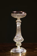 Porta Candele Decorativo 8 Led in Vetro