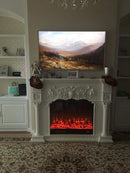 Camino Elettrico da Pavimento 116x150x33 cm Effetto Fiamma 1500W Savage Marrone