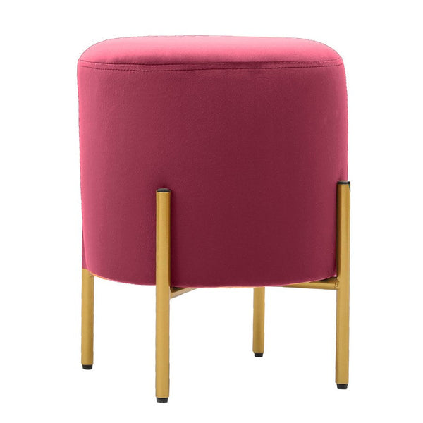 prezzo Pouf Ø35x42 cm in velluto amaranto e piedi in ottone