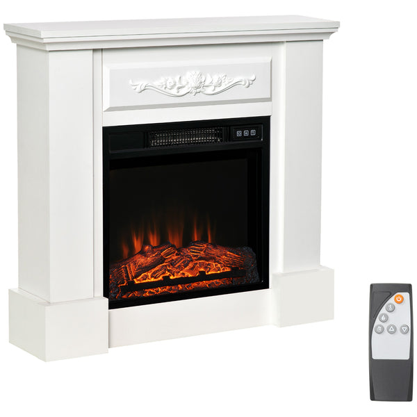 Camino Elettrico da Terra 1800W con Effetto Fiamma Telecomando e Timer Bianco online