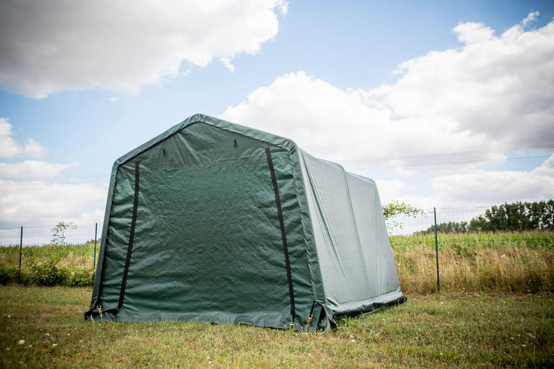 Casetta Box da Giardino 3x3xh2,4 m in Tessuto Polietilene Rinforzato 195gr/mq Verde