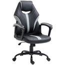Sedia da Gaming Girevole Reclinabile 63x70x104-112 cm in Similpelle Nero e Grigio