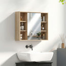 Armadietto con Specchio 60x14,5x49,4 cm con 3 Ripiani Laterali e Ripiano Regolabile Interno in MDF e Truciolato      
