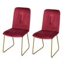 Set 2 Sedie Imbottite 44,5x59,5x91 cm in Flanella  Rosse