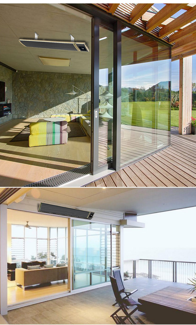 Pannello Radiante Riscaldante Wi-Fi ad Infrarossi 110x18,9x6,7 cm 1800W Sined  Nero