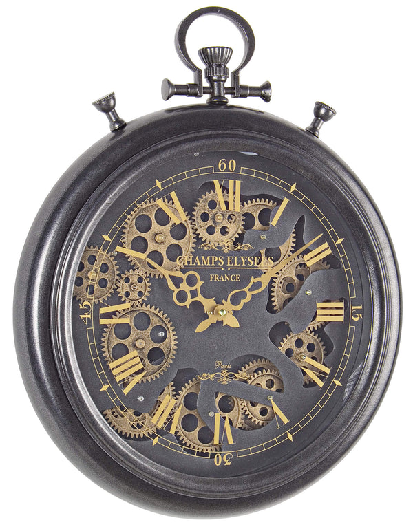 online Wanduhr 40x6,7x50 cm aus Stahl und Gravurglas