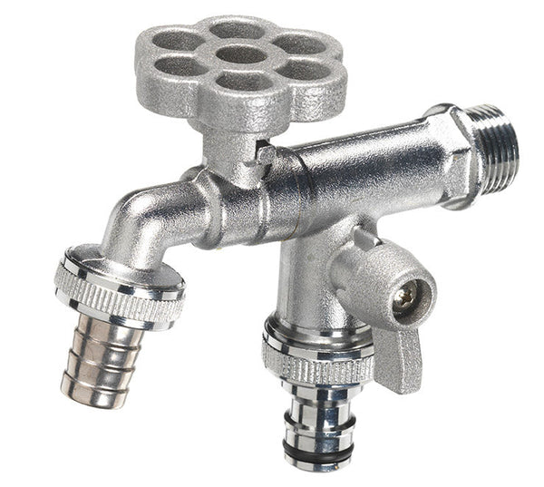 Rubinetto a Sfera Doppio per Fontana da Giardino con Fiore e Leva Colorate Belfer RUB/030 Alluminio prezzo