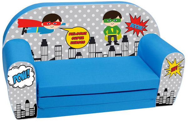 online Sofa Sofa für Kinder 76x36x40cm Abnehmbarer Stoff mit blauen Miller-Superhelden
