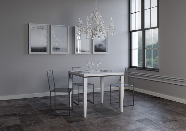 Tavolo Allungabile 90x90x180x78-80 cm Impero Libra Bianco Frassino sconto