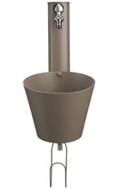 Fontana a Parete da Giardino con doppio Rubinetto 49x23x26,6 cm Belfer 42/PRS Tortora