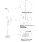 Appendiabiti da Terra 33x33x178 cm in Ferro Battuto Vasconi Castagno Argento